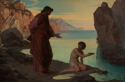 Svatý Augustin s chlapci u moře od Karl Schönbrunner