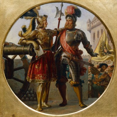 Císař Maxmilián I. a Georg von Frundsberg od Karl von Blaas