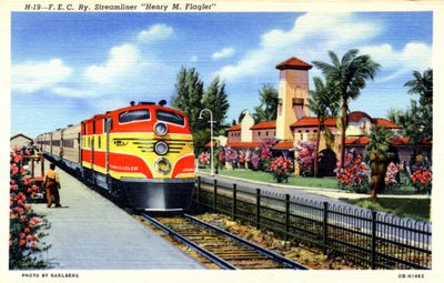 FEC Railway streamliner vlak Henry M Flagler, Florida, 1940 od Karlberg
