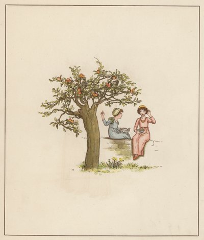 Ilustrace Kate Greenaway pro Krysař z Hamelnu od Roberta Browninga (barevné lito) od Kate (after) Greenaway