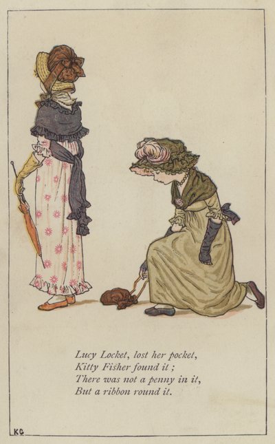 Lucy Locket ztratila kapsu (barva litho) od Kate (after) Greenaway