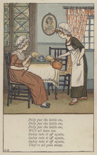 Polly postavila konvici (barva litho) od Kate (after) Greenaway