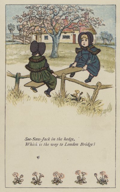 See-Saw-Jack v živém plotu (barva lito) od Kate (after) Greenaway