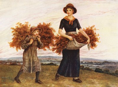 The Bracken Gatherers (barevná litografie) od Kate (after) Greenaway