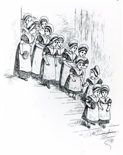 Charity children, c.1880 (rytina) od Kate Greenaway