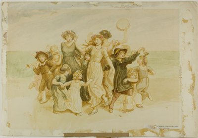 Děti hrající si na pláži od Kate Greenaway