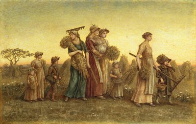 Gleaners Going Home (akvarel na palubě) od Kate Greenaway