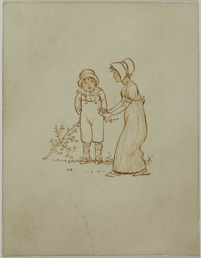 Malý chlapec a dívka od Kate Greenaway