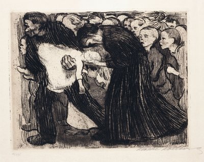 Přejet; Uberfahren, 1910 od Käthe Kollwitz