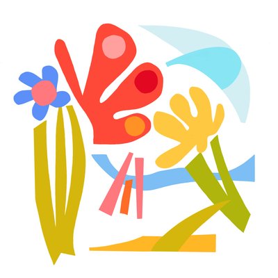 Ecstatic, 2023 (digitální ilustrace z původní papírové koláže) od Kathy Dunaway