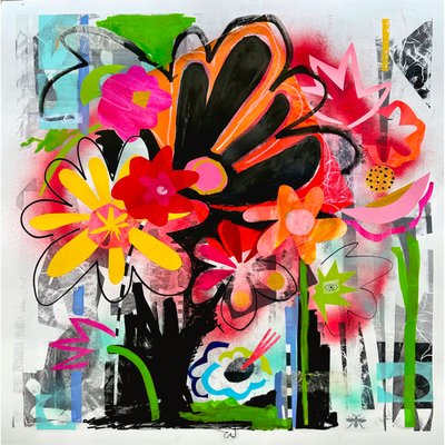 půlnoční zahrada, 2025 (kombinovaná technika na papíře) od Kathy Dunaway