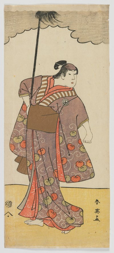Herec Iwai Hanshiro IV jako žena yakko (pěšák) období Edo, cca 1791 (barevný dřevotisk) od Katsukawa Shun ei