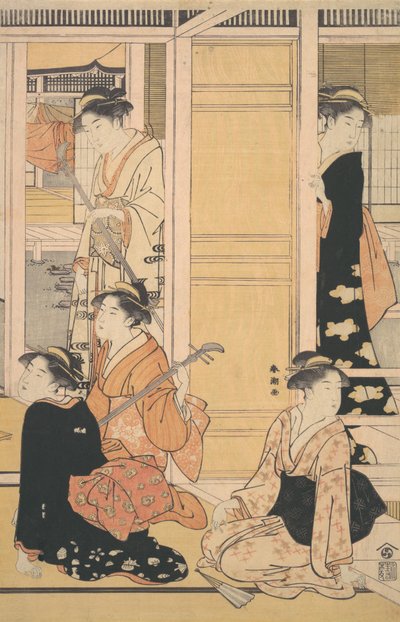 Pohled do interiéru, ca. 1788. od Katsukawa Shuncho