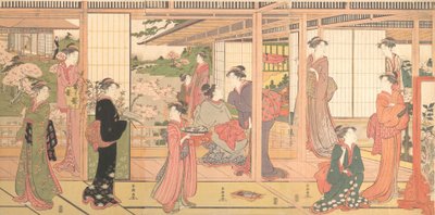 Mansion Opening to a Garden, ca. 1786. od Katsukawa Shuncho