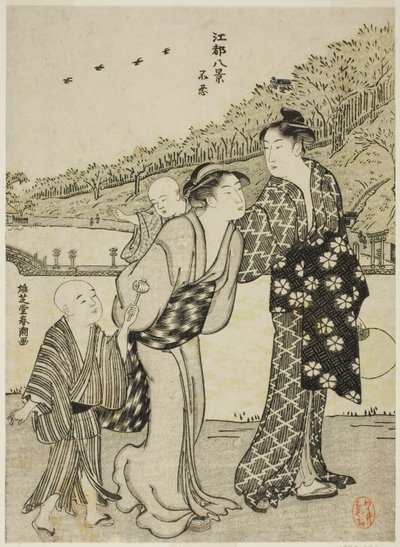 Rybník Shinobazu, ze série „Osm pohledů na Edo (Koto hakkei)“ od Katsukawa Shuncho