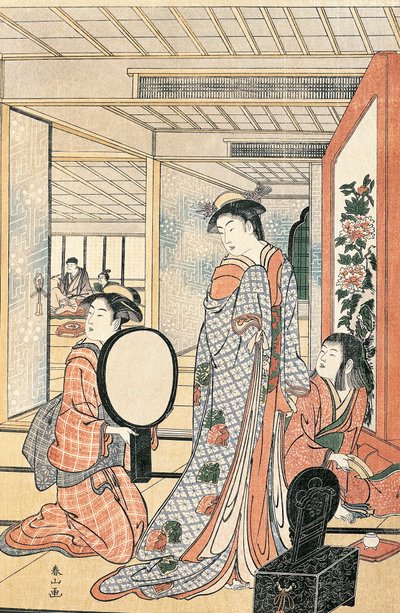 Žena před zrcadlem, Katsukawa Shunsho (1726-1792), Japonsko Japonská civilizace od Katsukawa Shuncho