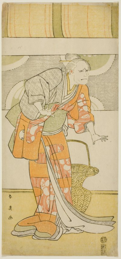 Herec Arashi Ryûzô II jako Hachijô ve filmu "Sloupový kalendář klanů Genji a Heike" ("Gempei hashira-goyomi") od Katsukawa Shun