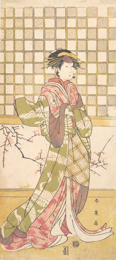 Herec z klanu Iwai jako žena, ca. 1795. od Katsukawa Shun