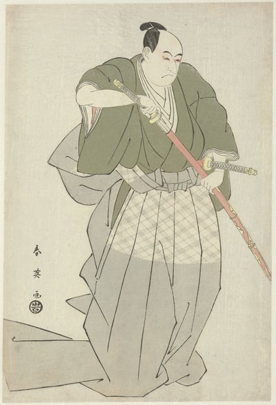 Momonoi Wakasanosuke Tasení meče Momonoi Wakasanosuke tasí jeden ze svých dvou mečů od Katsukawa Shunei