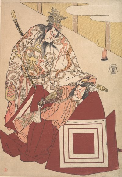 Člen Ichikawa Dan Juro V Ach, chvíli Perfor Manse. .. .. , komár. 1786. od Katsukawa Shunko