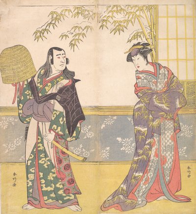 Kabuki a c a rs Sawamura Sojuro dobrý nápad d Sanogawa Ichimatsu dobrý člen Škola r ruční miro r pro. .. .. , 1788. od Katsukawa Shunko