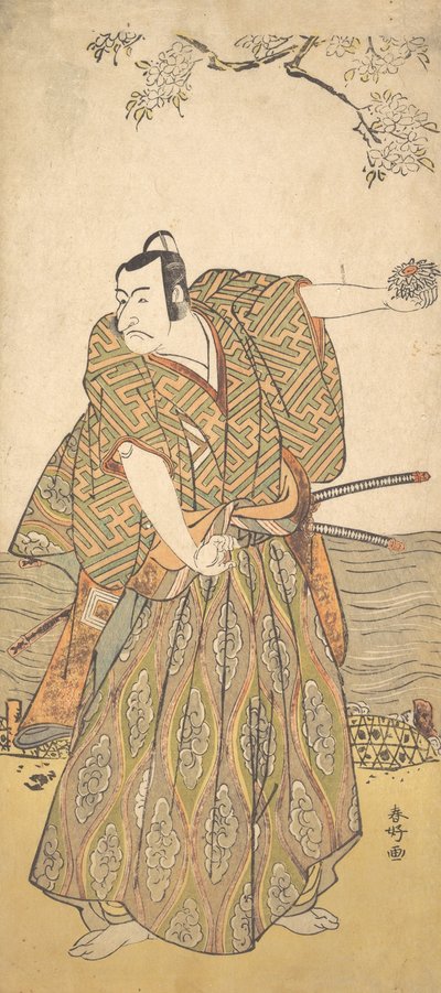 Pátý Ichikawa Danjuro jako samuraj, ca. 1780-85. od Katsukawa Shunko