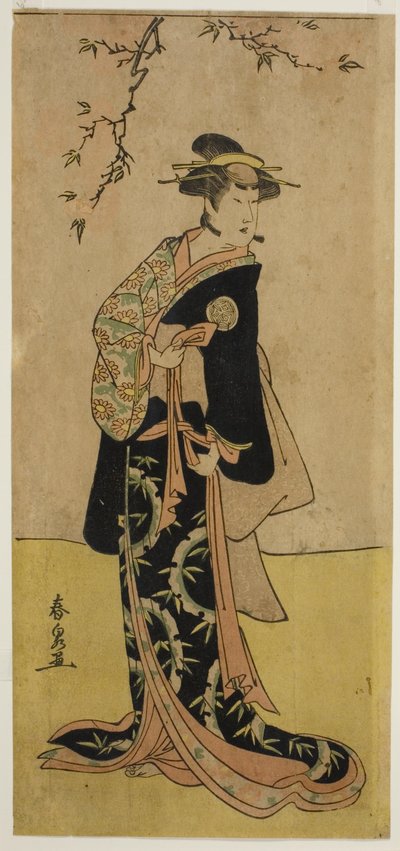 Herec Yamashita Mangiku I jako Lady Yuya (Yuya Gozen) (?) ve hře Heike Hyobanki (?), hrané v divadle Nakamura (?) v sedmém měsíci, 1789 (?) od Katsukawa Shunsen