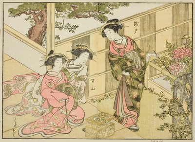 Kurtizány Chojiya, z knihy "Srovnání krás zelených domů: zrcadlo jejich forem (Seiro bijin awase sugata kagami)", sv. 1 od Katsukawa Shunsho