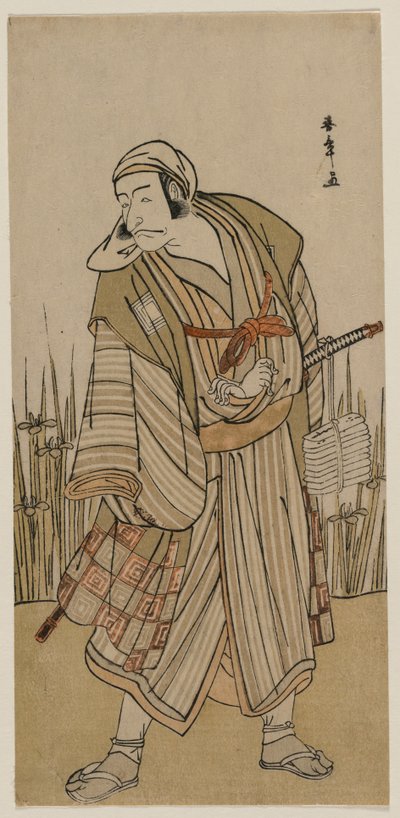 Ichikawa Danjuro V as a Traveller Beside a Clump of Iris, c. 1780. od Katsukawa Shunsho