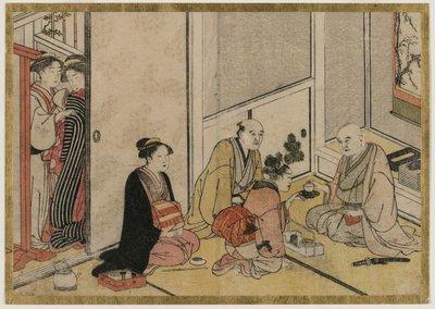 Interiérová scéna od Katsukawa Shunsho