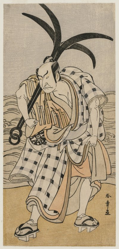 Nakamura Nakazo I jako měšťan držící kotvu, c. 1780. od Katsukawa Shunsho
