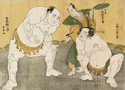 Onagawa Uki Saburo Draft d Kajinosuke Tanikaze Hraje Minoru Tei Hyo, rozhodčí D Shosuke Kimura od Katsukawa Shunsho