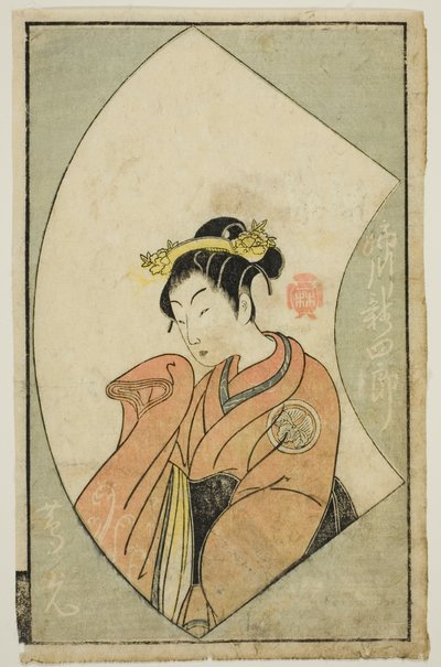 Herec Anegawa Shinshiro II z „Obrázkové knihy divadelních fanoušků (Ehon butai ogi)“ od Katsukawa Shunsho