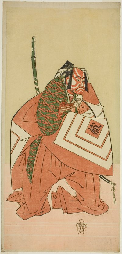 Herec Ichikawa Danzo III jako Sanada no Yoichi (?) ve hře Sanada no Yoichi Banjaku no Iezuto (?), hrál v divadle Morita (?) v jedenáctém měsíci, 1767 (?) od Katsukawa Shunsho