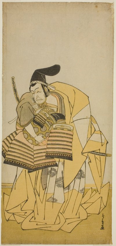 Ichikawa Grape Dye Dobrý jako Kusudo Saemon Suketsune Te Pay Camry Slova související s předky, Perfor Med At Te Ichimura Te Ichimura Te První měsíc, 1776 od Katsukawa Shunsho