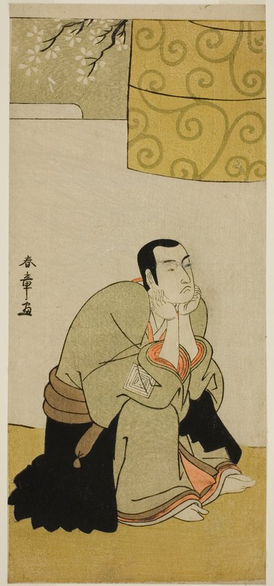 Herec Ichikawa Monnosuke II jako buddhistický mnich ve hře Edo no Hana Mimasu Soga, hrál v divadle Nakamura ve čtvrtém měsíci, 1783 od Katsukawa Shunsho