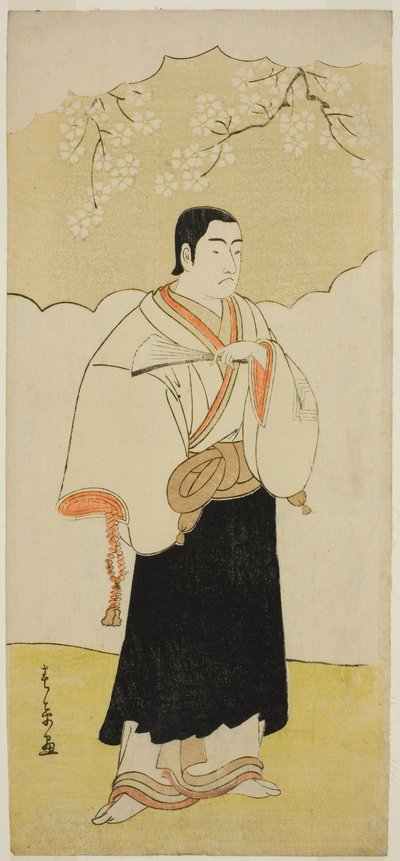 Ichikawa Monnosuke II jako mnich Renseibo ve hře Hatsumombi Kuruwa Soga, uvedené v divadle Nakamura ve třetím měsíci, od Katsukawa Shunsho