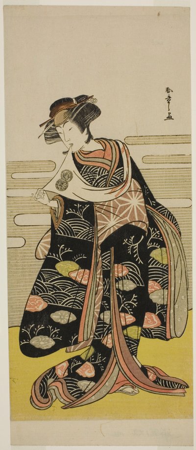 Herec Segawa Kikunojo III jako Onami převlečený za dračí princeznu ve hře Saki Masuya Ume no Kachidoki, hrál v divadle Ichimura v jedenáctém měsíci, 1778 od Katsukawa Shunsho