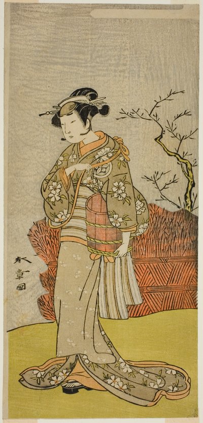 Svět prvního sněhu roku, svět prvního sněhu, perforovaný v Moritě, 1773 od Katsukawa Shunsho
