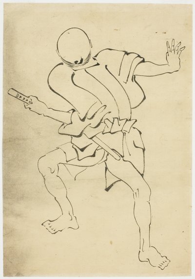 Armed Attendant (studium), c.1815-1849 (inkoust na papíře) od Katsushika (school of) Hokusai