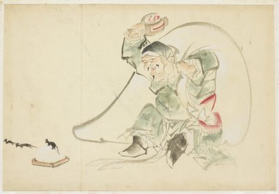 Daikoku, bůh štěstí, se svou magií Palička od Katsushika (school of) Hokusai