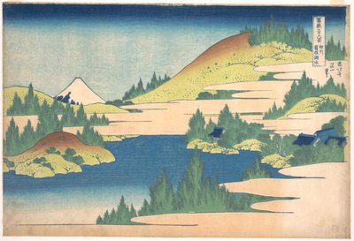 36 vues du Mont Fuji, Japonsko: vue du lac Hakone, provincie Sagani, Japonsko - Estampe de Katsushika Hokusai (1760-1849) (ecole ukiyo-e) 1830-1833 Státní Puškinovo muzeum výtvarných umění, Moskva od Katsushika Hokusai
