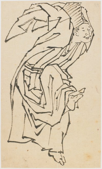 Tanečnice Sambaso, konec 18.-začátek 19. století. od Katsushika Hokusai