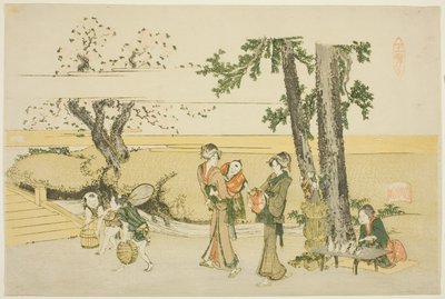 Scéna u cesty (Oji) od Katsushika Hokusai