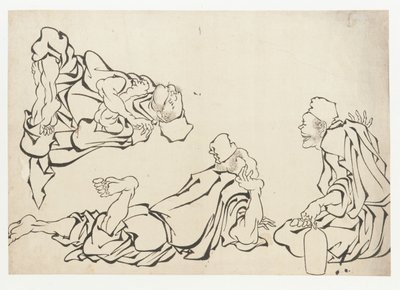 Zápas o saké, konec 18.-začátek 19. století. od Katsushika Hokusai