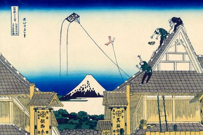 Náčrt obchodu Mitsui v Suruga v Edo, 1830-1833. od Katsushika Hokusai