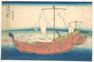 Na moři u Kazusy (Kazusa no kairo), ze série „Třicet šest pohledů na horu Fudži“ (Fugaku sanjūrokkei) od Katsushika Hokusai
