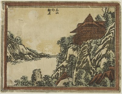 Podzimní měsíc v Ishiyama ze série Osm pohledů na Omi ve stylu leptu od Katsushika Hokusai