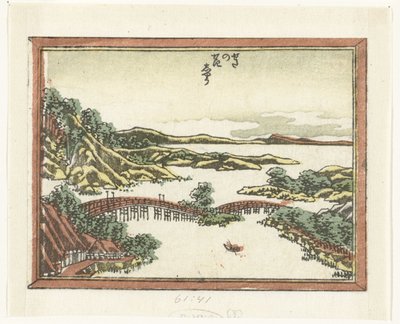 Večerní záře v Seta Seta no sekisho (název na objektu) Vyrytých osm pohledů na provincii Omi (název série) Doban Omi hakkei (název série) od Katsushika Hokusai