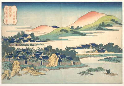 Banánová zahrada v Nakashimě (Nakashima shōen), ze série Osm pohledů na ostrovy Ryūkyū (Ryūkyū hakkei) od Katsushika Hokusai